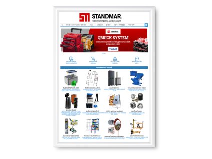 Plakátový rám, A2, bílý lak, ostré rohy