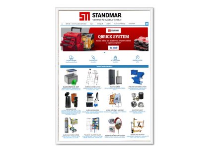 Plakátový rám, B1, bílý lak, ostré rohy