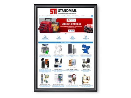 Plakátový rám, A2, černý lak, ostré rohy