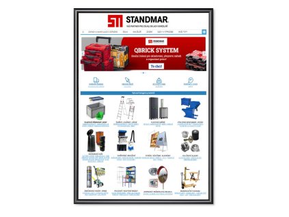 Plakátový rám, B1, černý lak, ostré rohy