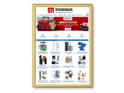 Plakátový rám, A2, zlatý elox, ostré rohy