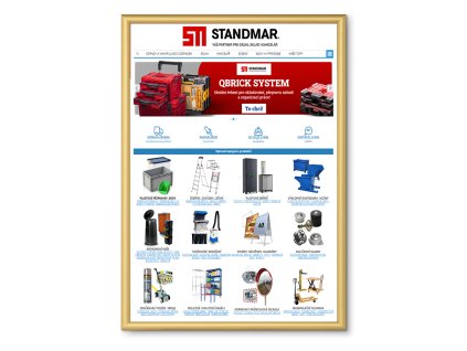 Plakátový rám, A1, zlatý elox, ostré rohy