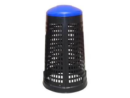 Odpadkový koš plastový 120 l - lehce stohovatelný, víko modré