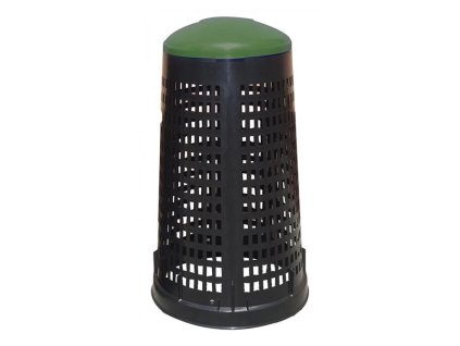 Odpadkový koš plastový 120 l - lehce stohovatelný, víko zelené