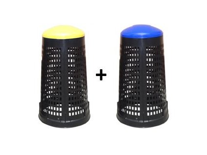 Akce 1+1 – třídicí koše na odpad 120 l, žluté a modré víko