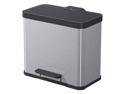 Odpadkový koš Hailo na tříděný odpad 3 × 9 litrů, stříbrný lak