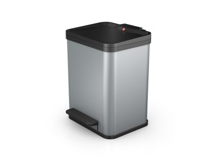 Odpadkový koš Hailo na tříděný odpad 2 × 9 litrů - stříbrný lak