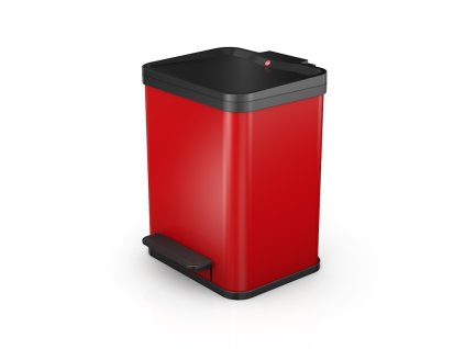 Odpadkový koš Hailo na tříděný odpad 2 × 9 litrů - červený lak
