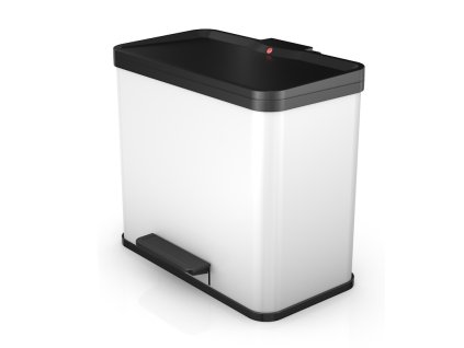 Odpadkový koš Hailo na tříděný odpad 17 + 9 litrů, bílý lak