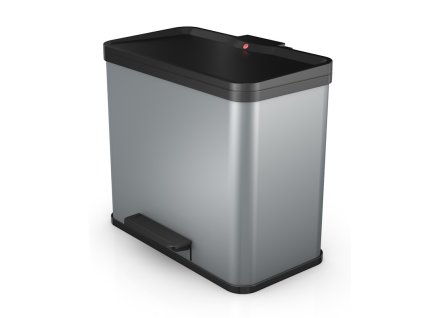 Odpadkový koš Hailo na tříděný odpad 17 + 9 litrů, stříbrný lak