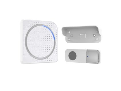 Solight bezdrátový zvonek, bateriový, 200m, bílý, learning code