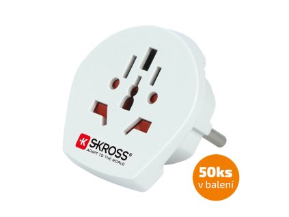 SKROSS cestovní adaptér Europe pro cizince v ČR, 50-pack, typ E/F