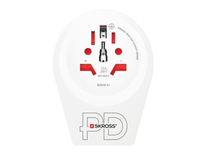SKROSS cestovní adaptér Europe USB C20PD pro cizince v ČR, USB-C, PD 20W, typ E/F