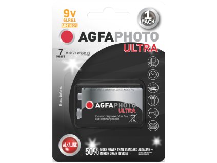 AgfaPhoto Ultra alkalická baterie 9V, blistr 1ks