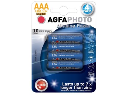 AgfaPhoto Power alkalická baterie LR03/AAA, blistr 4ks
