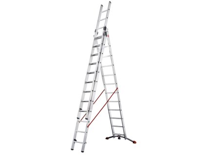 Trojdílný hliníkový kombinovaný žebřík PROFILOT se systémem LOT 3X12 PŘÍČEK