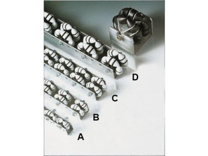 Všesměrová kladičková lišta, délka 1 m, plast, šířka 58 mm, rozteč 100 mm (typ C)