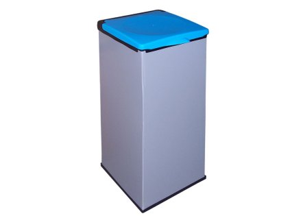 Plastový Economy koš na třídění, 90 l - modré víko