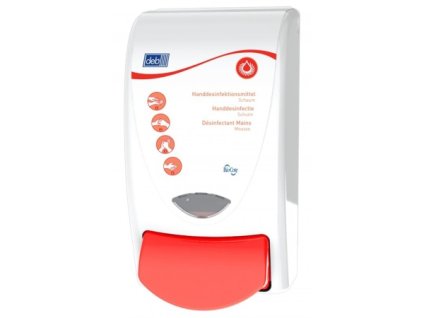 Dávkovač DEB Global Sanitise 1l červený, dezinfekce