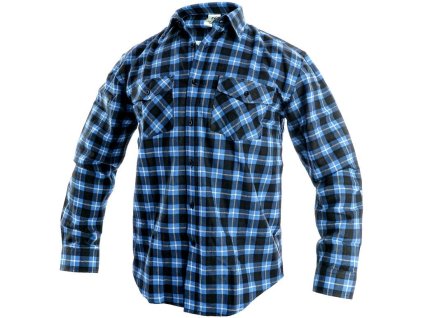 Košile CXS TOM, dlouhý rukáv, pánská, modro-černá (Velikost 40)