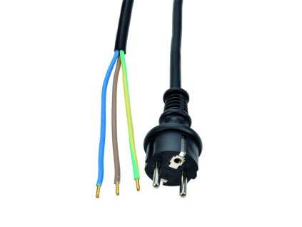 Solight flexo šňůra, 3x 1mm2, gumová, černá, 2,5m