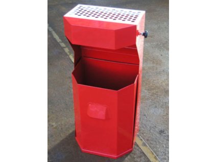 Odpadkový koš venkovní, standardní - červený