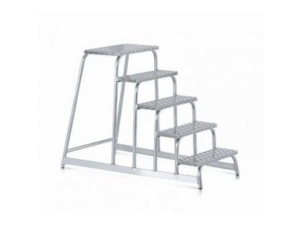 Schůdky ZARGES s plošinou, 5 stupňů