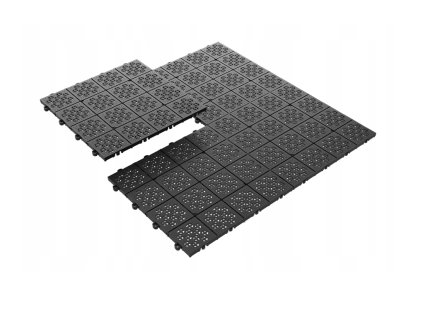 Plastová garážová podlahová dlaždice ATENA 30,5 x 30,5 x 1,3 cm, černá, balení 11 ks