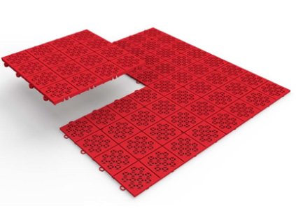 Plastová garážová podlahová dlaždice ATENA 30,5 x 30,5 x 1,3 cm, červená, balení 11 ks