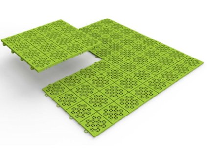 Plastová garážová podlahová dlaždice ATENA 30,5 x 30,5 x 1,3 cm, limeta, balení 11 ks