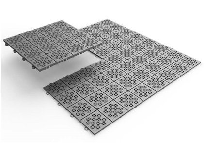 Plastová garážová podlahová dlaždice ATENA 30,5 x 30,5 x 1,3 cm, šedá, balení 11 ks