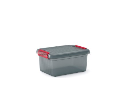 Plastový úložný box K-Latch S, objem 14l, 39 x 29 x 18 (výška) cm, šedý