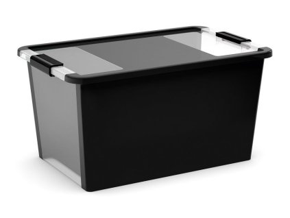 Plastový úložný box BI, objem 40l, 55 x 35 x 28 (výška) cm, černý