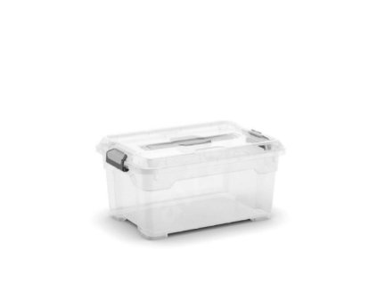 Plastový úložný box Moover box XS, objem 12l, 38 x 26,5 x 18,5 (výška) cm, transparentní víko