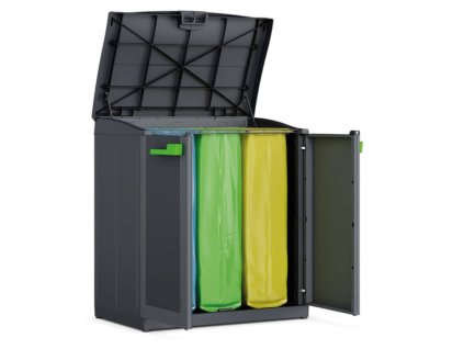 Venkovní box na tříděný odpad – 3 × 110/120 l