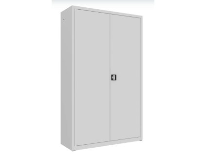 Kovová dílenská skřín, 199 x 120 x 60 cm, 4 police, 100 kg/pol., šedá-šedá