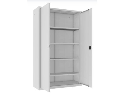 Police - kovová dílenská skřín, 120 x 60 cm, 100 kg/pol., šedá-šedá