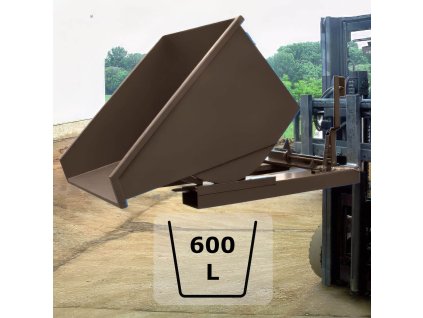 Výklopný kontejner (přepravník) 600 litrů, typ základní, hnědá