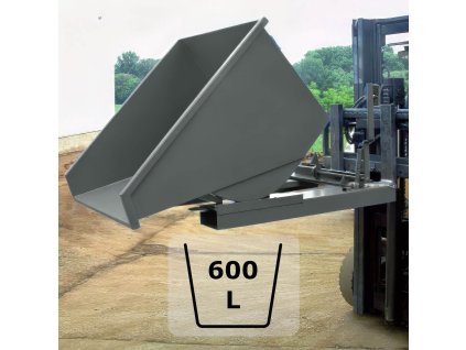 Výklopný kontejner (přepravník) 600 litrů, typ základní, šedá