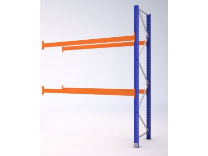 Paletový regál, přístavbový, 336,6 x 180 x 110 cm, 5 200 kg, zem + 2 patra, modrý