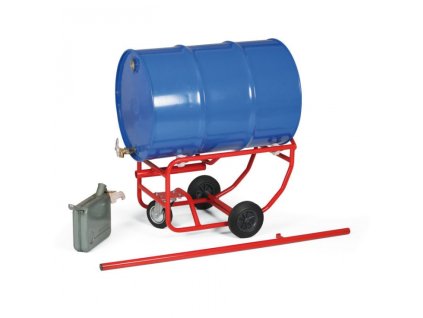 Vozík na sudy, s opěrným kolem a odstranitelnou rukojetí, do 300 kg