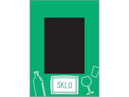 Samolepka třídění odpadu - víko - sklo