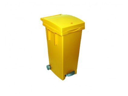Odpadkový koš celobarevný, 80 litrů, žlutý
