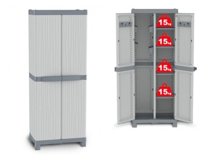 Vysoká plastová skříň dělená Wave 181,8x70x43,8 cm