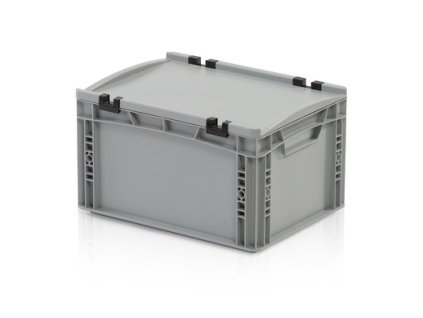 Euro přepravka s víkem 20l, plný úchyt 22 x 40 x 30 cm