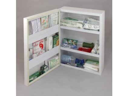 Kovová lékárnička s těsněním proti prachu, do chemického provozu