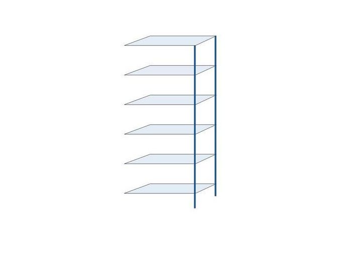 85802 kovovy bezsroubovy regal pristavbovy 250 x 100 x 40 cm 160 kg police 6 polic modry