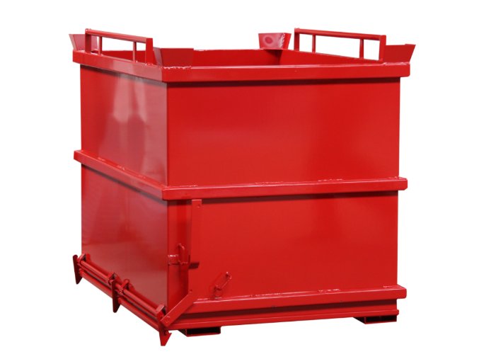 kontejner s vyklopnym dnem 2000 litru cerveny