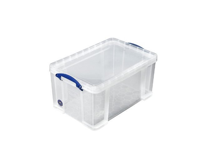 Plastový úložný box s víkem, really useful box, průhledný, 48 litrů