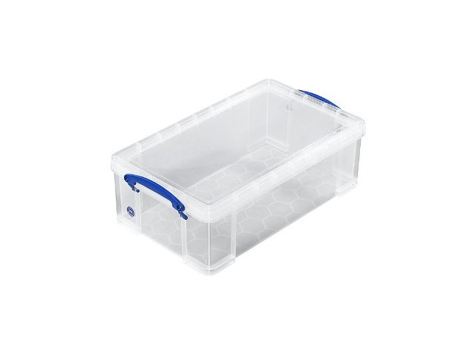 Plastový úložný box s víkem, really useful box, průhledný, 12 litrů